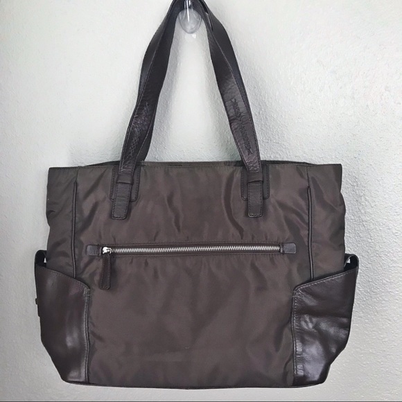 SIGRID OLSEN Leather & Nylon Tote / Satchel - Picture 1 of 5